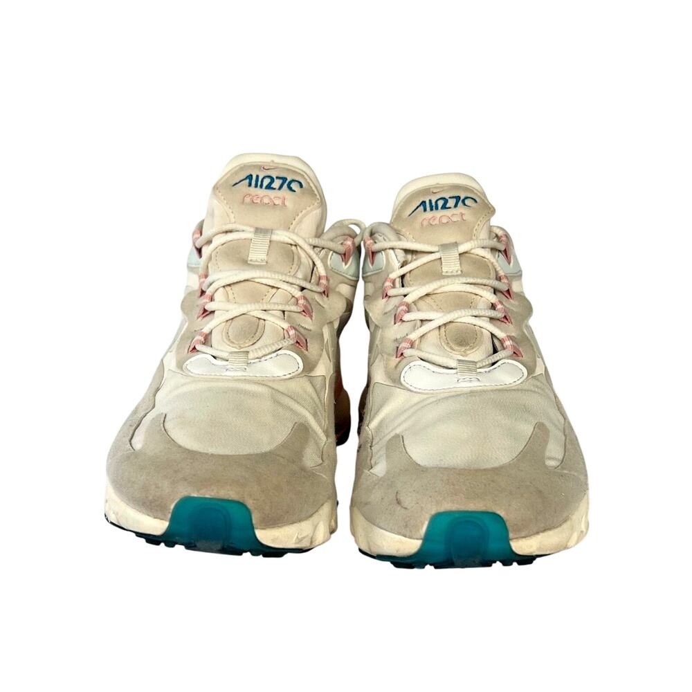 Nike Air Max 270 React Women’s 10 White Beige Pink Running Sneakers AT6174-100 - Picture 3 of 9